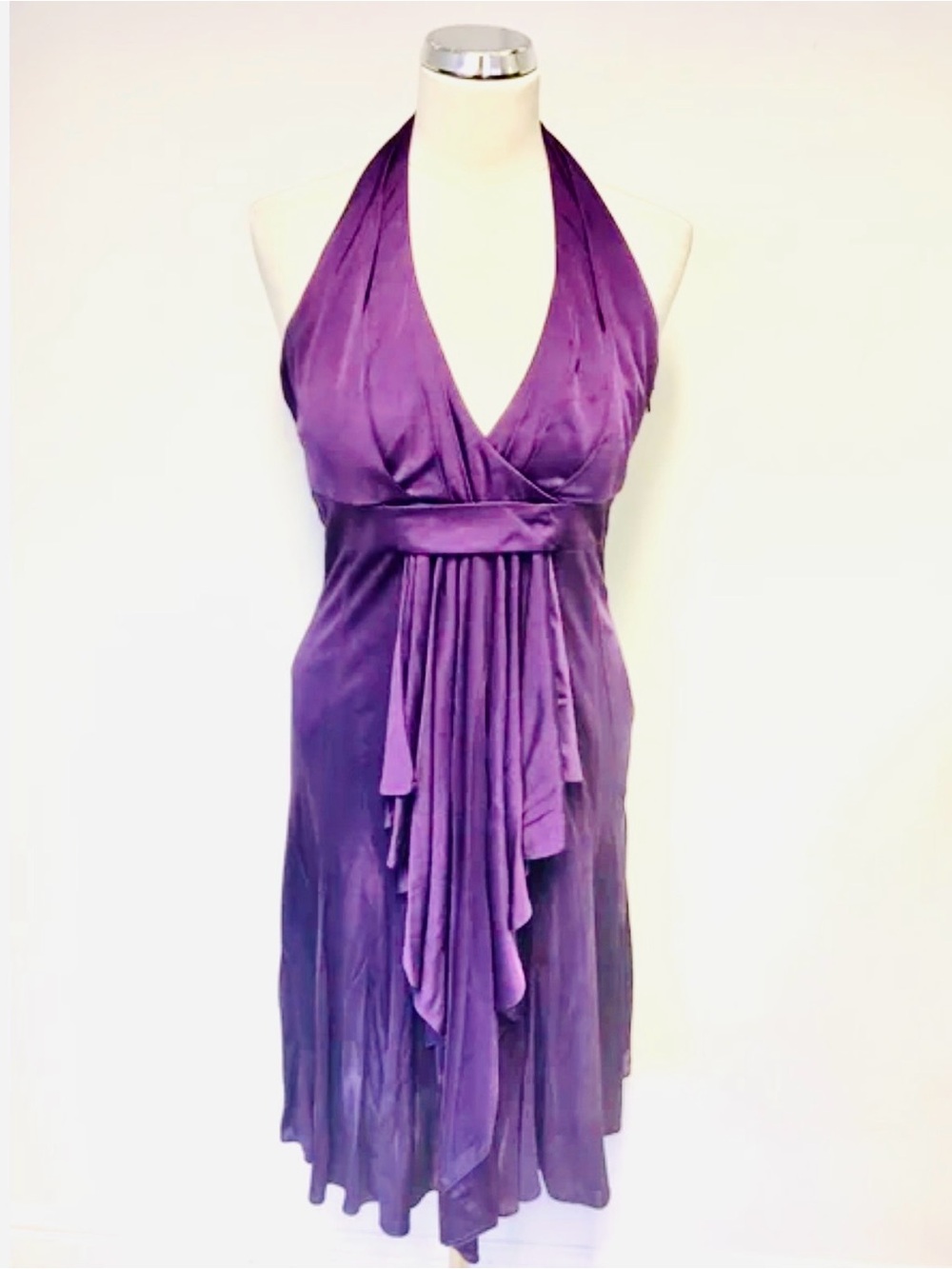 Karen Millen Halter Style Fit & Flare Low Back Midi Dress
